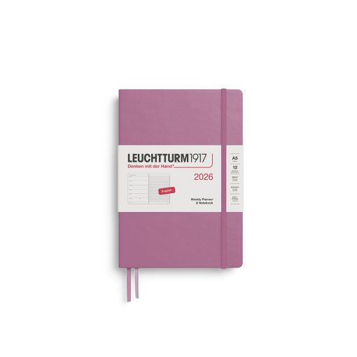 2026 Weekly Planner & Notebook Medium (A5) Hardcover Dusty Rose