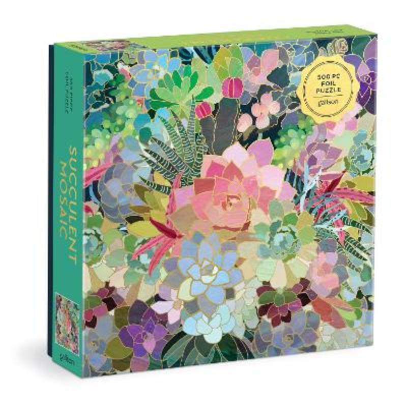 succulent puzzle target Succulent Mosaic 500 Piece Foil Puzzle from Galison