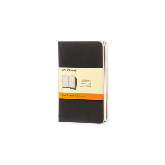 Cahier Notebook - Set of 3 - Ruled - Pocket - Black