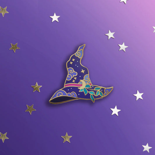 Witch's Hat Enamel Pin - Purple