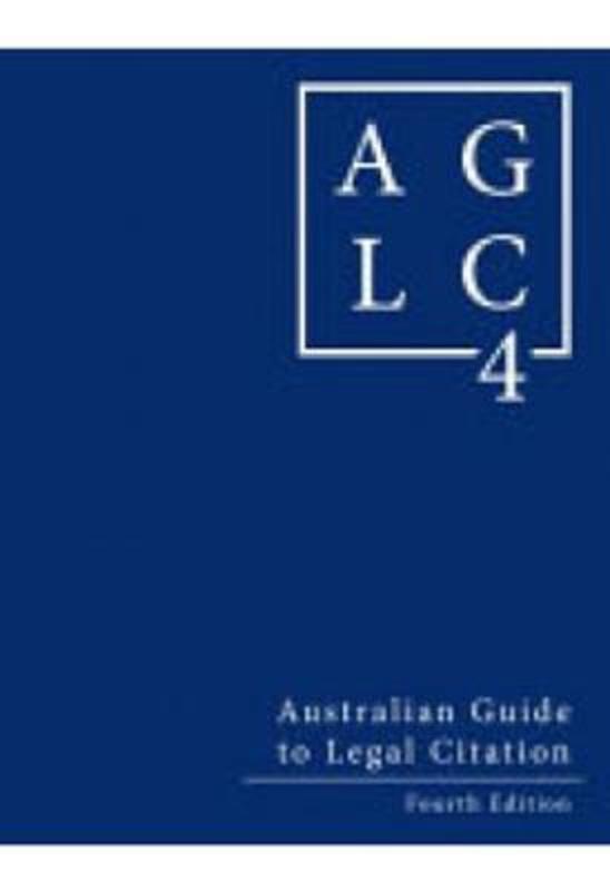 Australian Guide to Legal Citation 4E by Melbourne University Law Review - 9780646976389