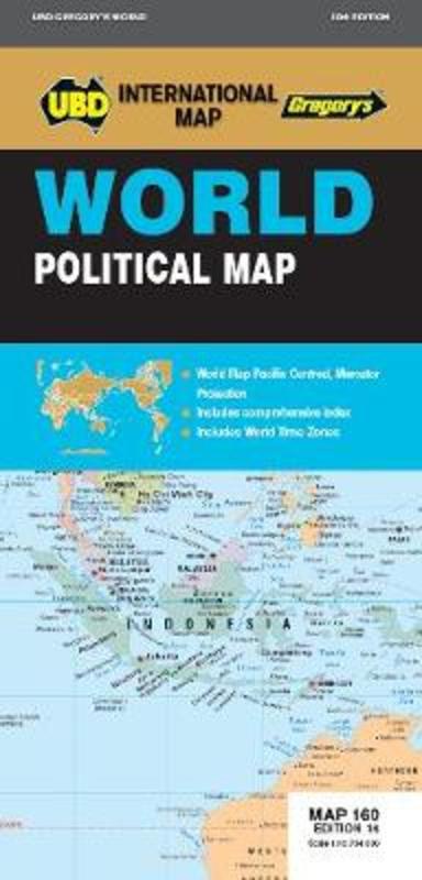 World Political Map 160 16th ed by UBD Gregory's - 9780731930883