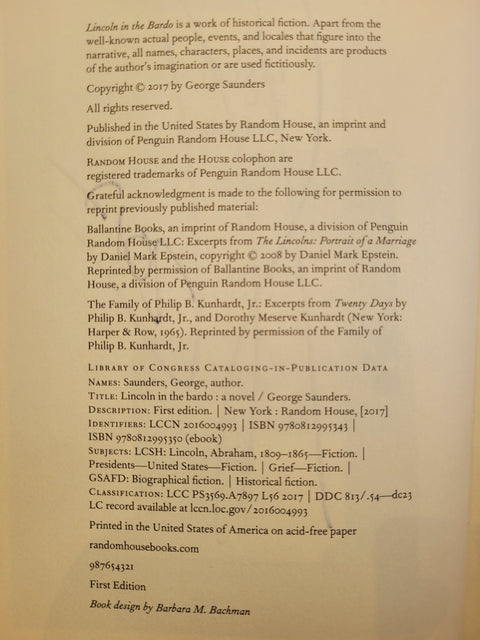 Lincoln in the Bardo (Signed First Edition)