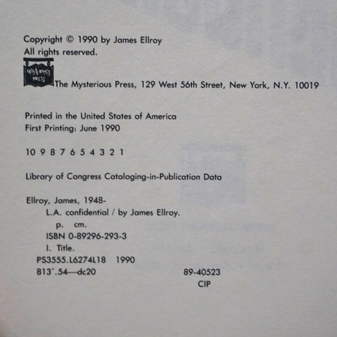 L. A. Confidential (Signed First Edition)