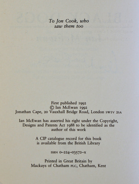 Black Dogs (Signed First Edition)