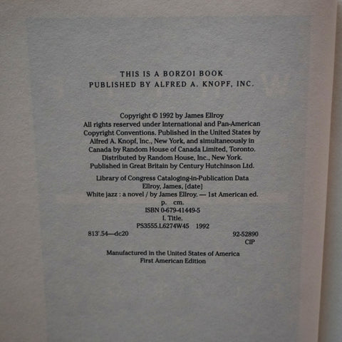 White Jazz (SIGNED First Edition)