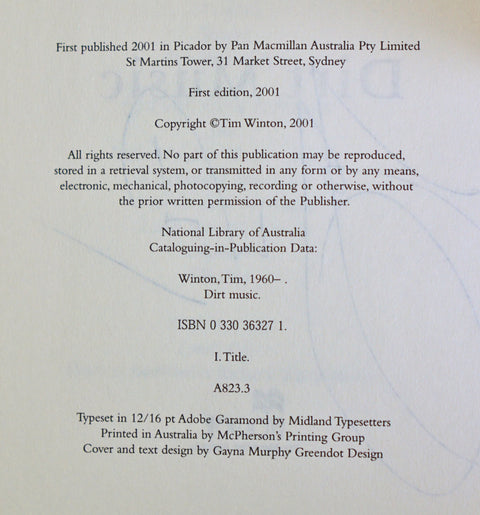 Dirt Music (Signed First Edition)