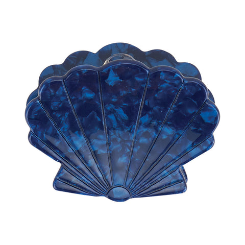 Navy Shell Hair Claw
