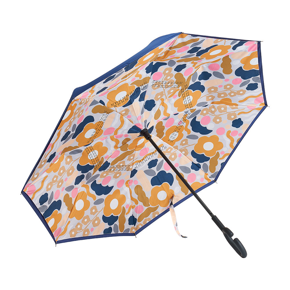 Reverse Umbrella - Pink Floral Puzzle