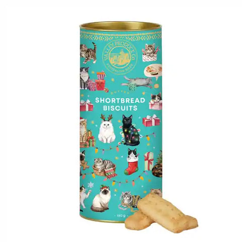 Christmas Cats Shortbread Tube