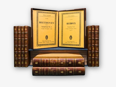 Beethoven's Symphonies 1-9 and string-quarter 1 & 2, 11 volumes.