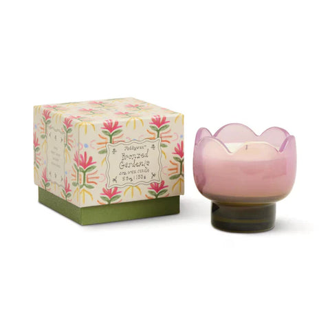 Bronzed Gardenia Glass Candle - Tulip