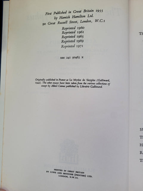 The Myth of Sisyphus: and Other Essays