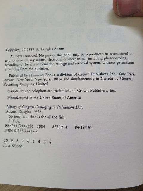 So Long, and Thanks for All the Fish