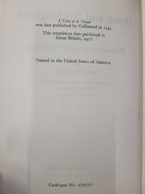 Being and Nothingness