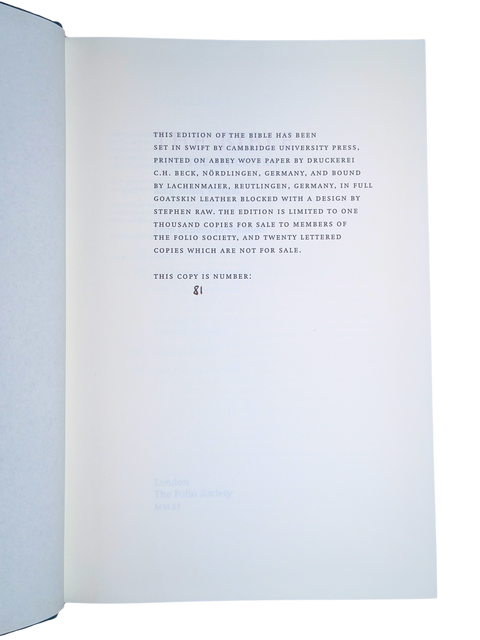 The Bible, with the Apocrypha: King James Version (Folio Society Limited Edition)