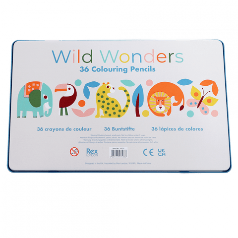 Tin 36 Colour Pencils Wild Wonders