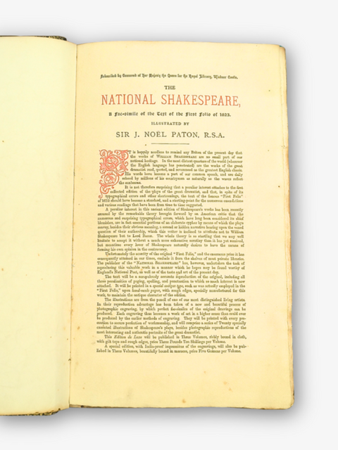 The National Shakespeare: A Facsimile of the Text of the First Folio of 1623, 3 volumes: Comedies, Histories, Tragedies (Deluxe Facsimile of First Edition)