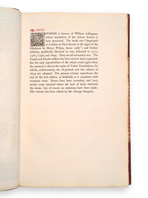 The Golden Ass of Apuleius (Limited Fine Press Edition)