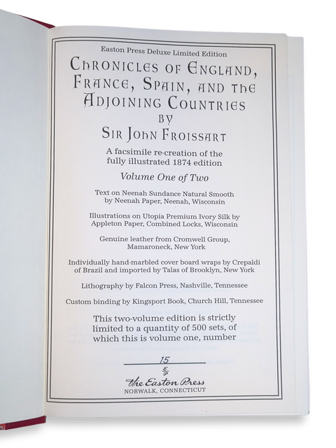 Froissart's Chronicles (Easton Press Deluxe Limited Edition)