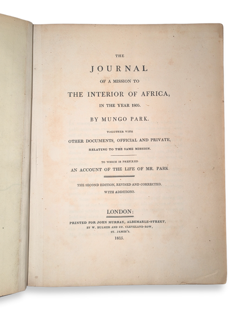 The Journal of a Mission to the Interior of Africa, in the Year 1805 (Second Edition, First Issue)