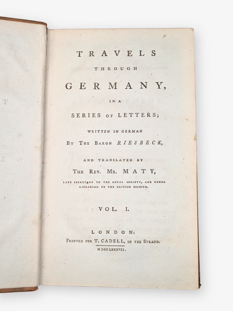 Travels Through Germany, in a Series of Letters, 3 volumes (First English Edition)