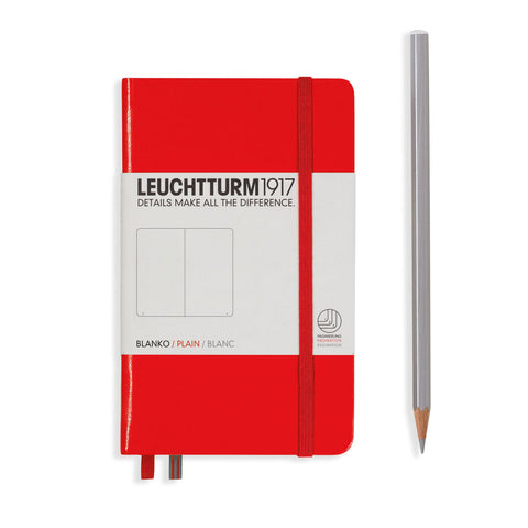 A6 Pocket Plain Red Hard Cover Notebook