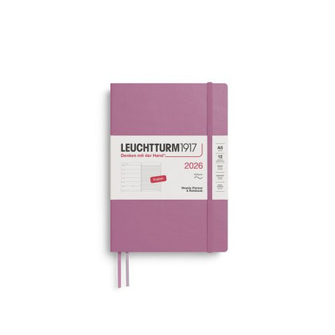 2026 Weekly Planner & Notebook | Medium (A5) | Softcover | Dusty Rose