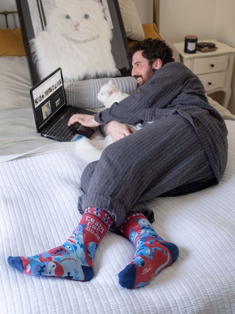 Crazy Cat Dude Men's Socks