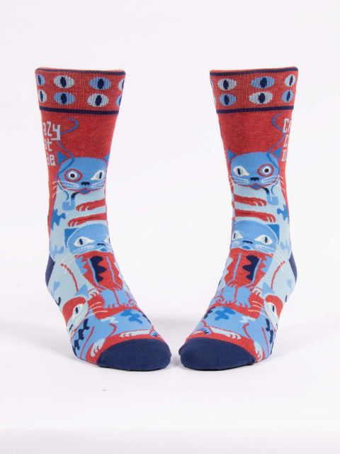 Crazy Cat Dude Men's Socks