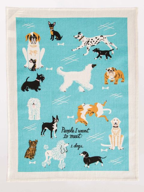 People To Meet: Dogs Tea Towel