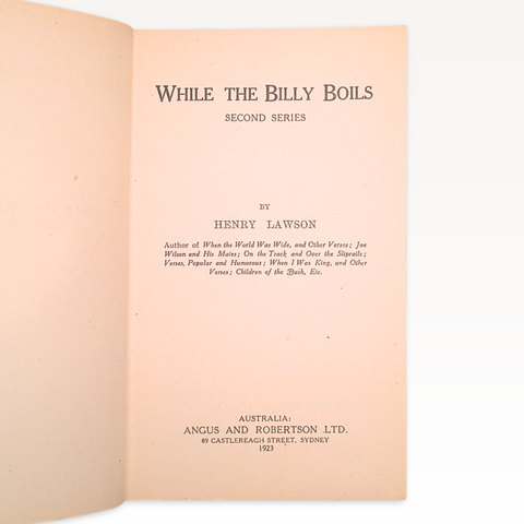 While the Billy Boils. First Series, Second Series, Third Series (First Paperback Edition)