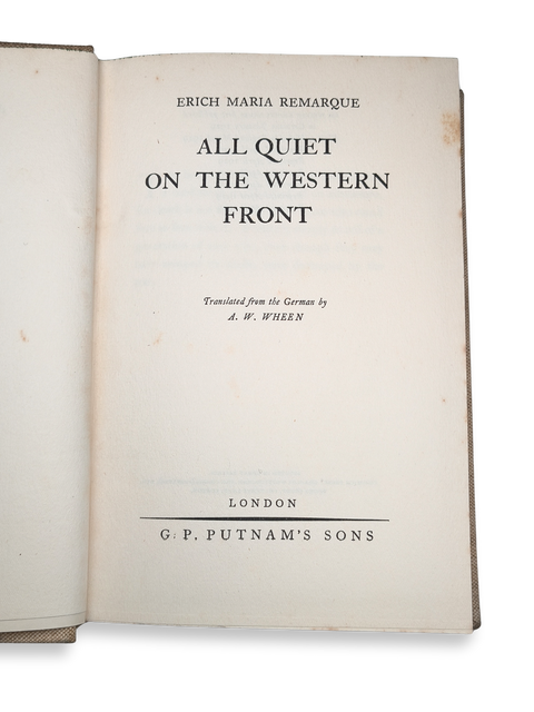 All Quiet on the Western Front (First English Edition, Seventh Impression)