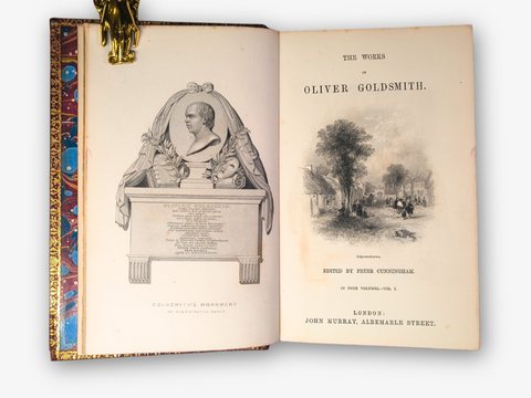 The Works of Oliver Goldsmith, 4 Volumes (First Edition, Prize Binding)