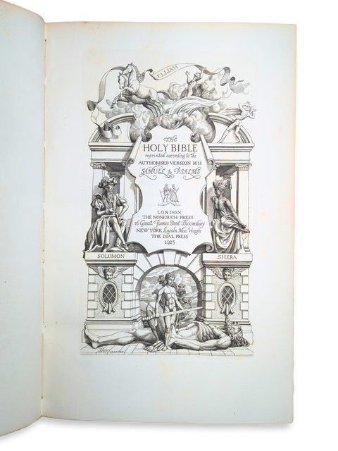 The Holy Bible, with the Apocrypha, 5 volumes (Nonesuch Press Edition)