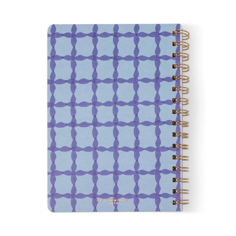 Blue Lattice Twinwire  Notebook - Medium