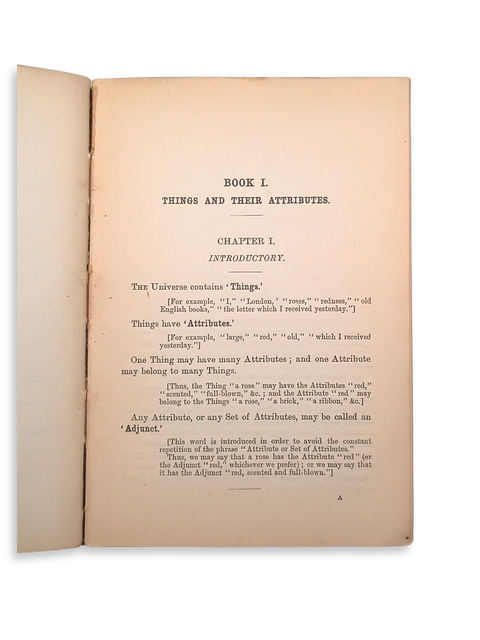 Symbolic Logic: Part 1 Elementary (Association Copy, Inscribed by Author)