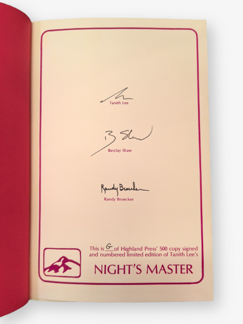 Night's Master (Signed, First Edition, Presentation Copy, Limited Edition)