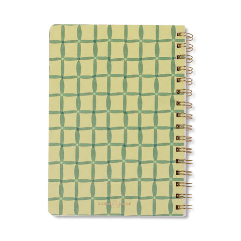 Green Lattice Twinwire Notebook - Medium