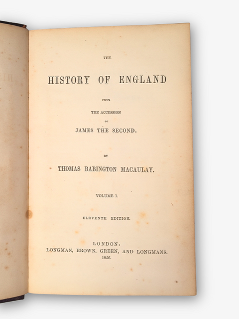 The History of England from the Accession of James the Second, 5 volumes.