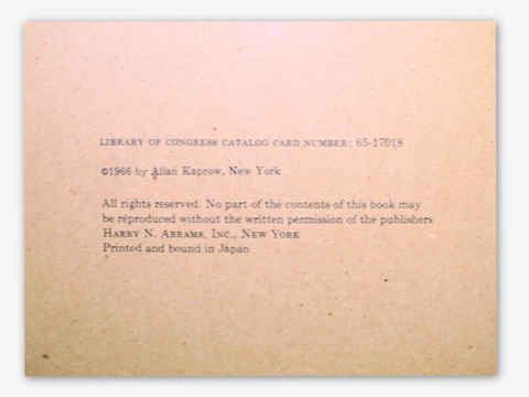 Assemblage, Environments & Happenings (First Edition)