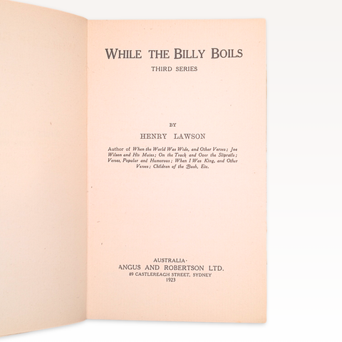 While the Billy Boils. First Series, Second Series, Third Series (First Paperback Edition)