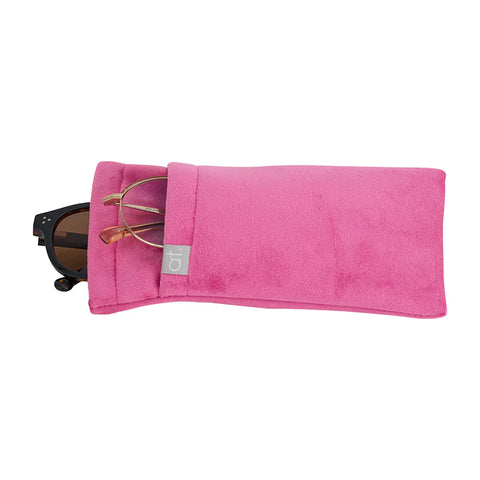 Hot Pink Velvet Glasses Double Case Velvet
