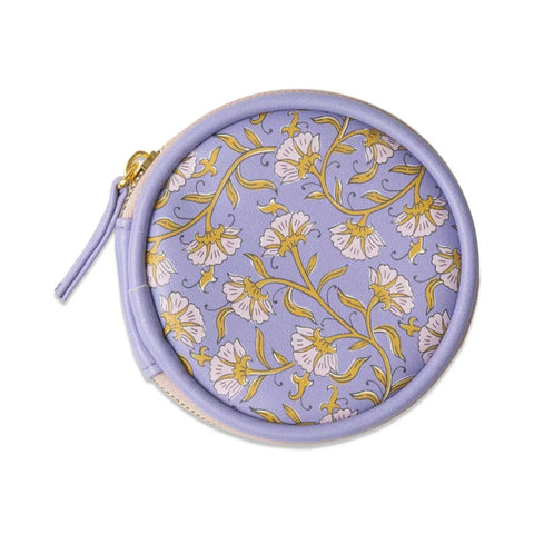 Pill Case - Purple Vintage Floral Vegan Leather