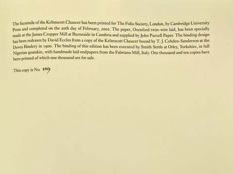 The Kelmscott Chaucer (Folio Society Limited Edition)