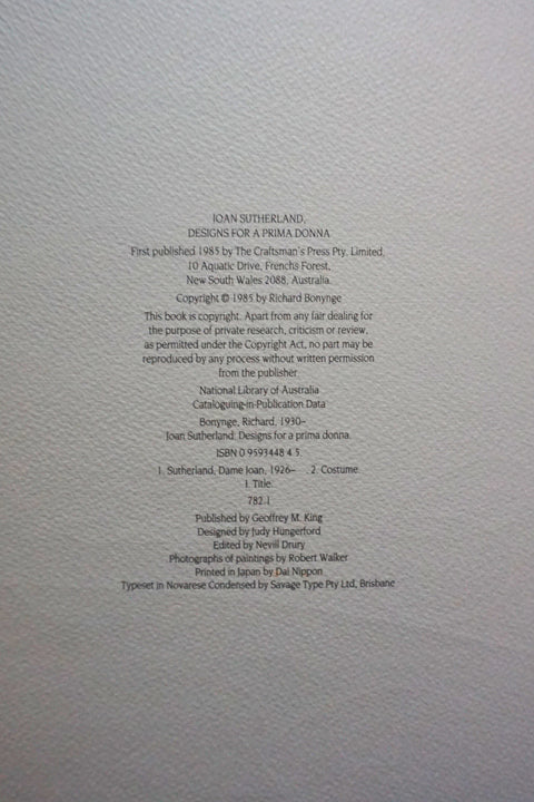 Joan Sutherland: Designs for a Prima Donna (Signed Deluxe edition)