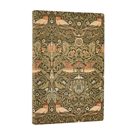 2026 Morris Birds (William Morris) Mini 12-month Horizontal Softcover Flexi Planner (Elastic Band Closure)