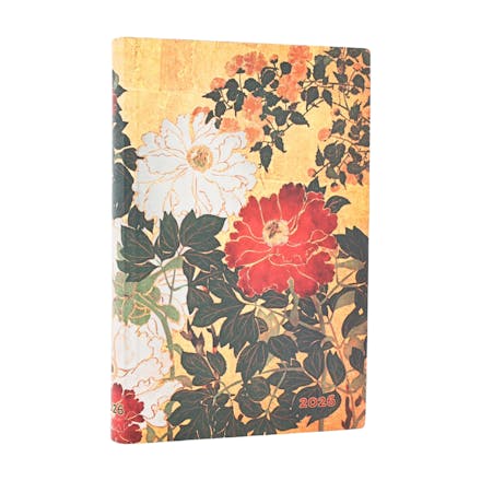 2026 Natsu (Rinpa Florals) Mini 12-month Horizontal Softcover Flexi Planner (Elastic Band Closure)