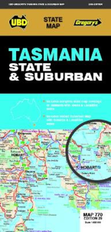 Tasmania State & Suburban Map 770 29th ed by UBD Gregory's - 9780731933204