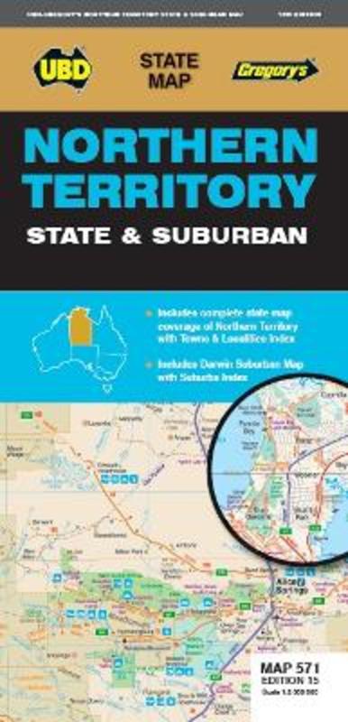 Northern Territory State & Suburban Map 571 15th ed by UBD Gregory's - 9780731933266